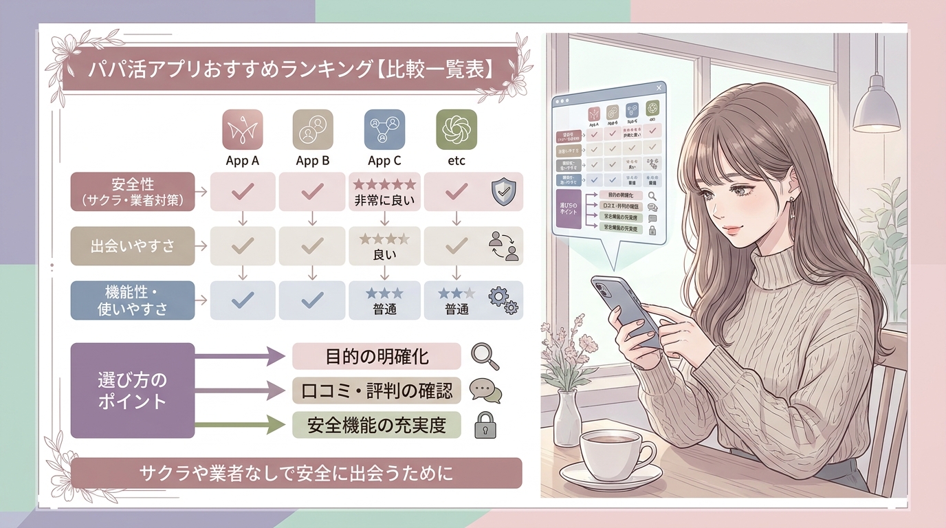 パパ活アプリおすすめランキング【比較一覧表】