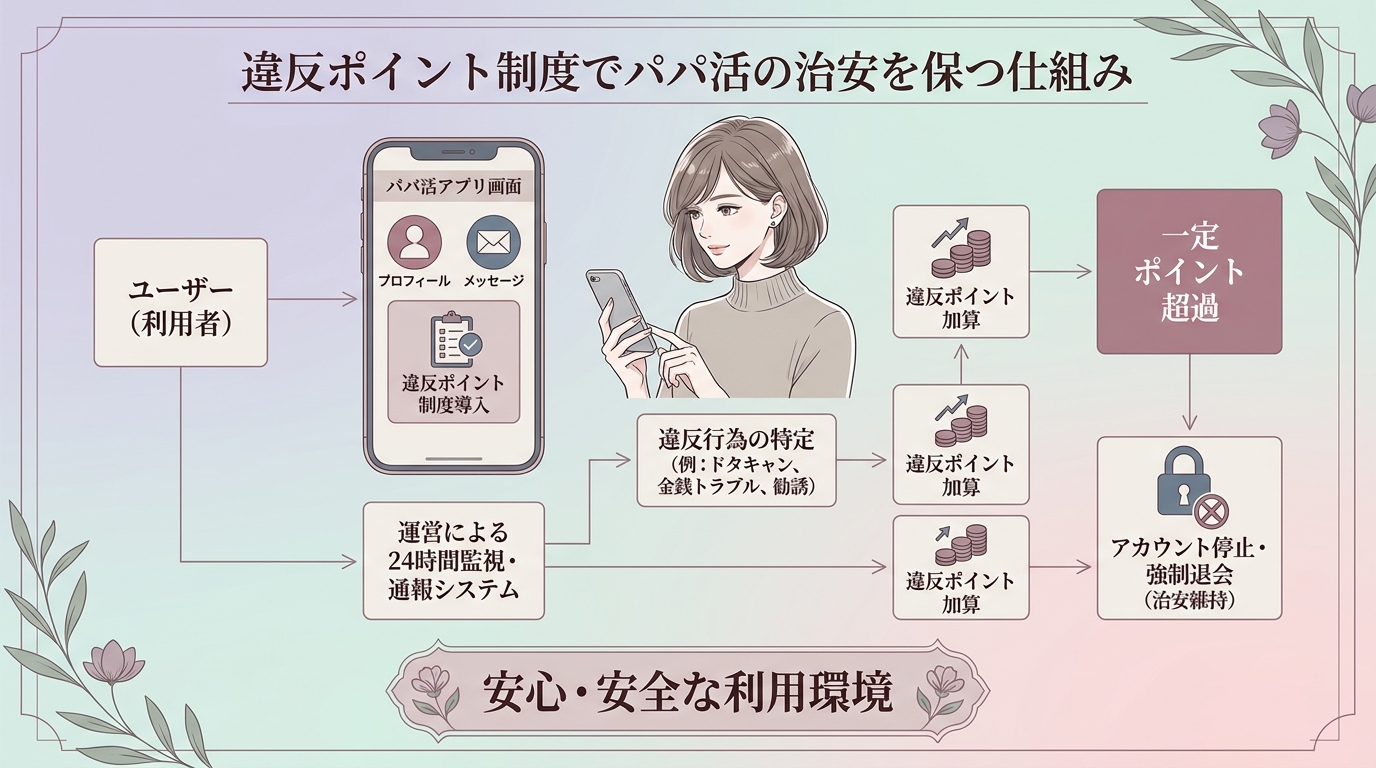 違反ポイント制度でパパ活の治安を保つ仕組み